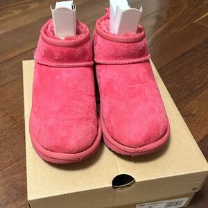UGG Classic Ultra Mini Boots in Pink Suede